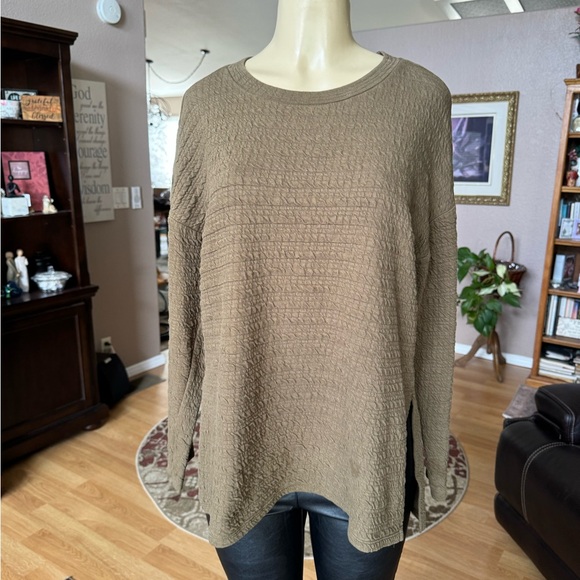 Zara Tops - Zara light brown long sleeve blouse-size L